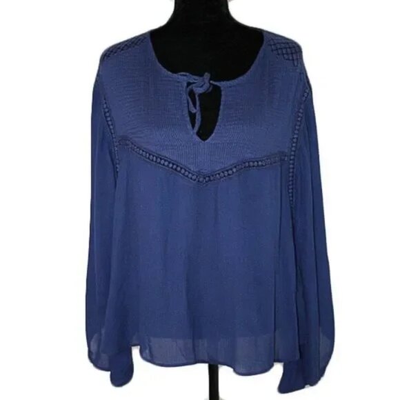 Volcom Peaceazy Blue Blouse Women's Size M - Picture 2 of 6
